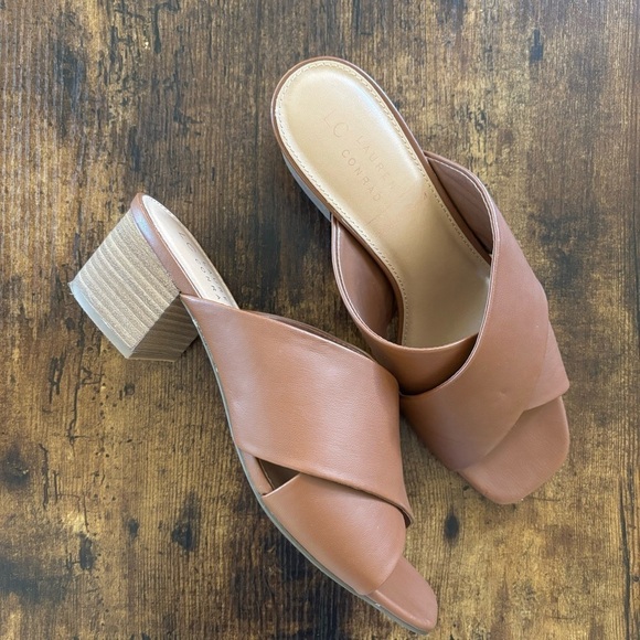 LC Lauren Conrad Sodapop Women's Block Heel Slide Sandals Size 10 - Picture 1 of 9